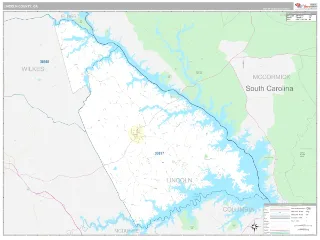 Lincoln County, GA Classic style ZIP Code wall map