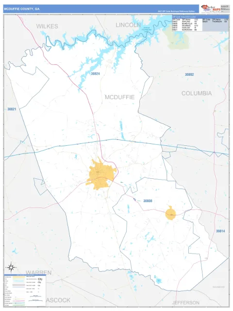 McDuffie County, GA map