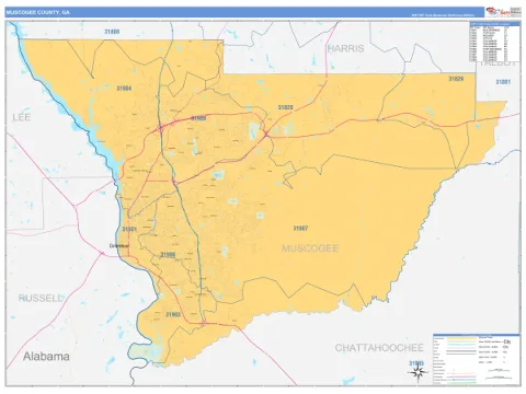 Muscogee County, GA map
