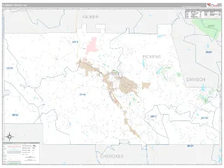 Pickens County, GA Classic style ZIP Code wall map