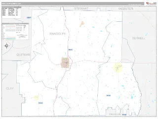 Randolph County, GA Classic style ZIP Code wall map