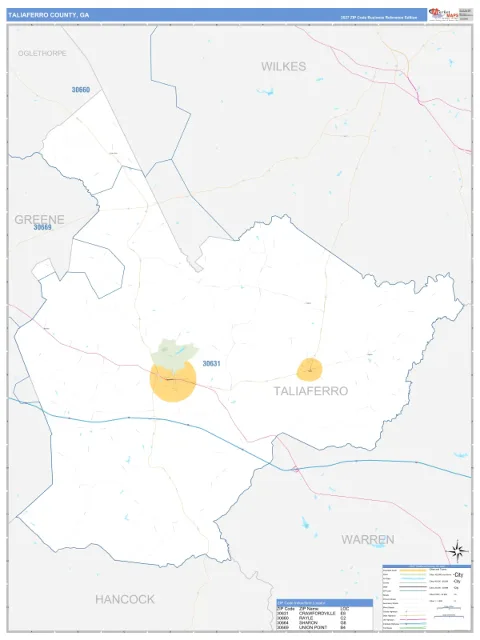 Taliaferro County, GA map