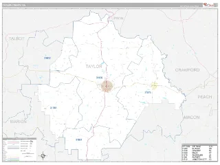 Taylor County, GA Classic style ZIP Code wall map