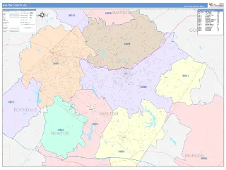 Walton County, GA ColorCast style ZIP Code wall map