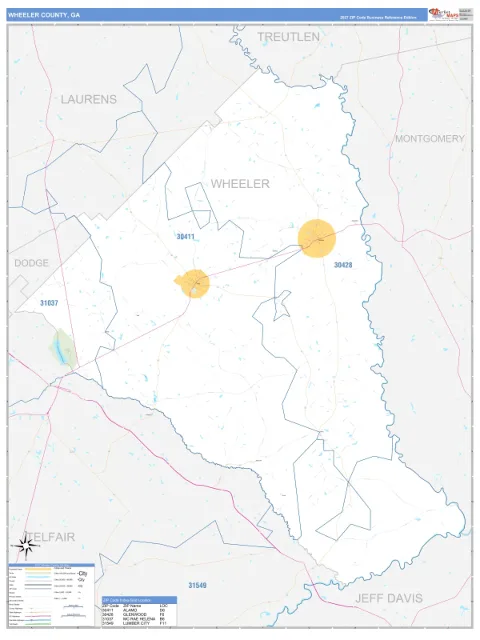 Wheeler County, GA map