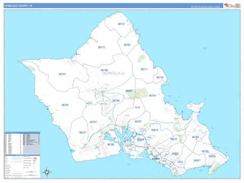 Honolulu County, HI map