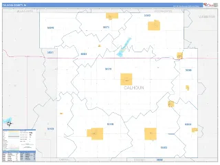 Calhoun County, IA Business Reference style ZIP Code wall map