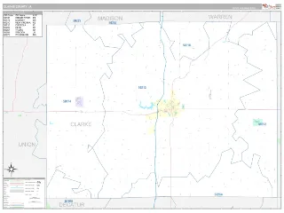 Clarke County, IA Classic style ZIP Code wall map