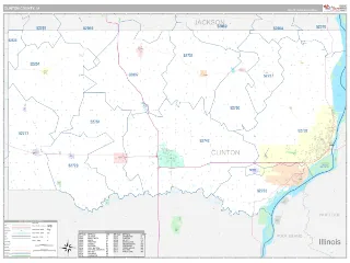 Clinton County, IA Classic style ZIP Code wall map