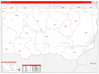 Clinton County, IA RedLine style ZIP Code wall map
