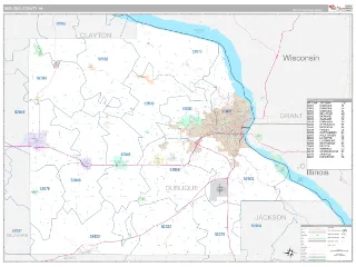 Dubuque County, IA Classic style ZIP Code wall map