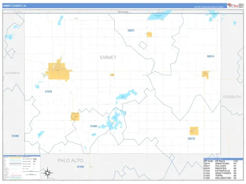 Emmet County, IA map
