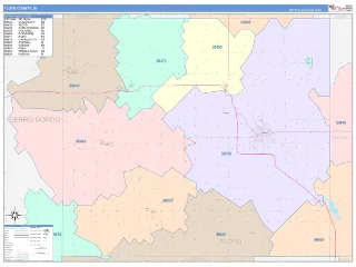 Floyd County, IA ColorCast style ZIP Code wall map