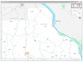 Jackson County, IA Classic style ZIP Code wall map