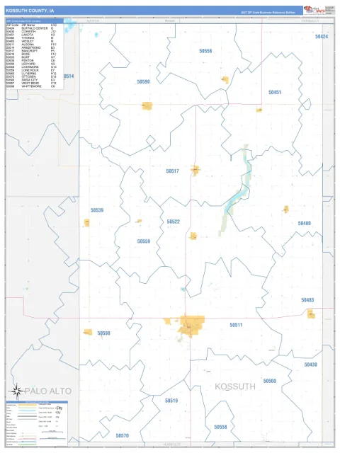 Kossuth County, IA map