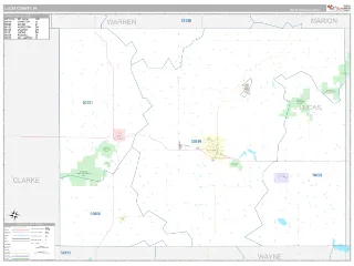 Lucas County, IA Classic style ZIP Code wall map