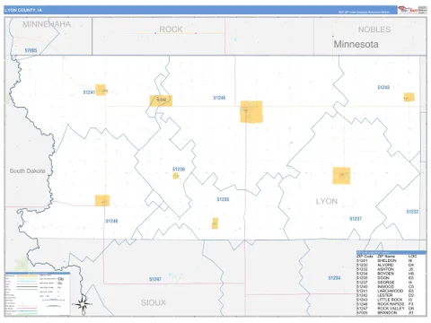 Lyon County, IA map
