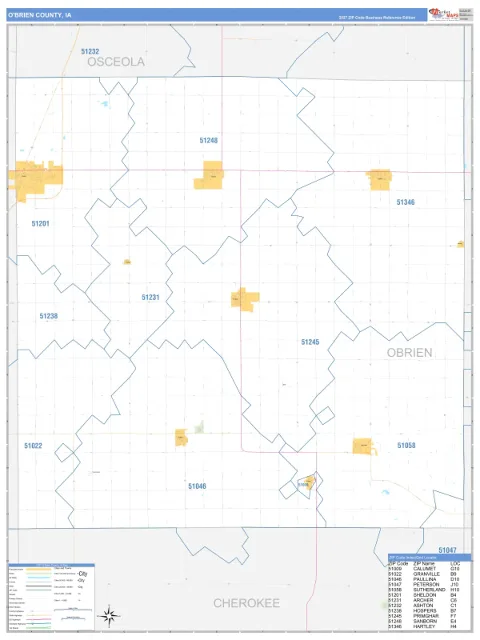 O'Brien County, IA map