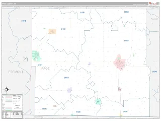 Page County, IA Classic style ZIP Code wall map