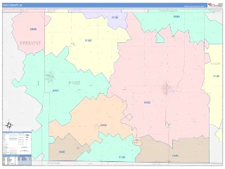Page County, IA ColorCast style ZIP Code wall map