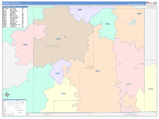 Ringgold County, IA ColorCast style ZIP Code wall map