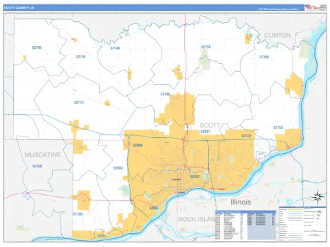 Scott County, IA map