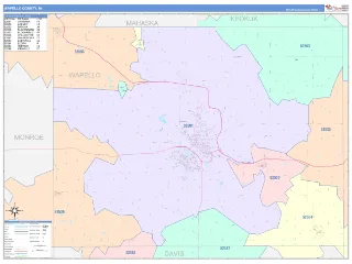 Wapello County, IA ColorCast style ZIP Code wall map