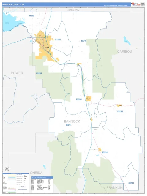 Bannock County, ID map