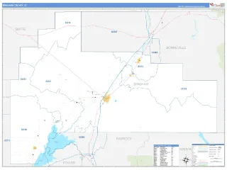 Bingham County, ID Business Reference style ZIP Code wall map