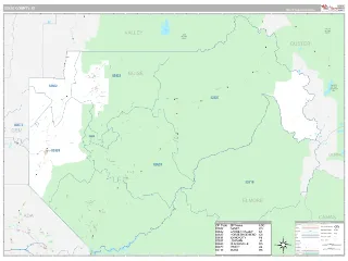 Boise County, ID Classic style ZIP Code wall map
