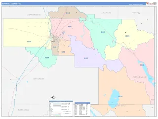 Bonneville County, ID ColorCast style ZIP Code wall map