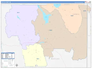 Caribou County, ID ColorCast style ZIP Code wall map