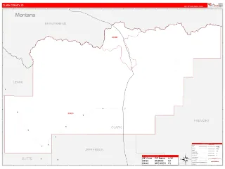 Clark County, ID RedLine style ZIP Code wall map