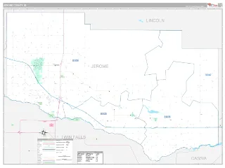 Jerome County, ID Classic style ZIP Code wall map