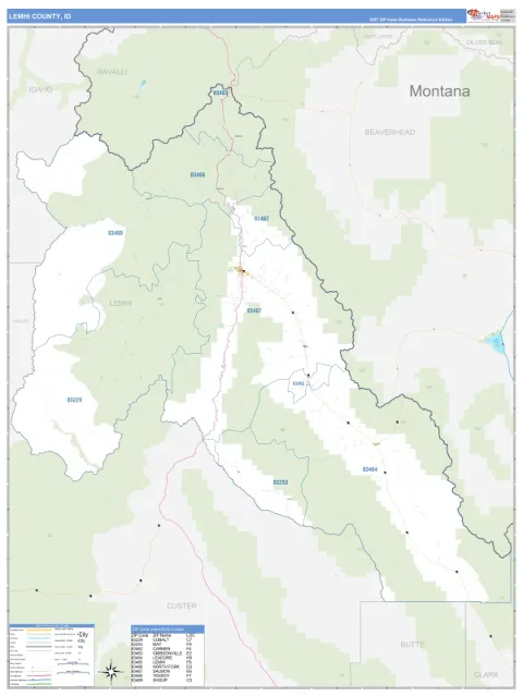 Lemhi County, ID map