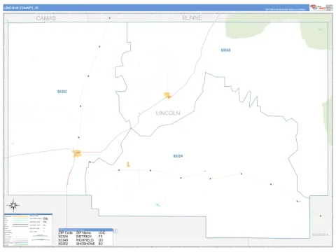 Lincoln County, ID map