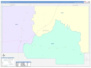 Lincoln County, ID ColorCast style ZIP Code wall map