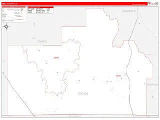 Oneida County, ID RedLine style ZIP Code wall map