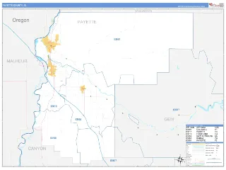 Payette County, ID Business Reference style ZIP Code wall map