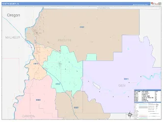 Payette County, ID ColorCast style ZIP Code wall map