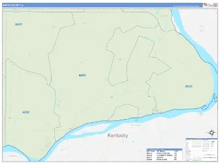 Hardin County, IL Business Reference style ZIP Code wall map