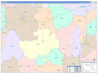 Lee County, IL ColorCast style ZIP Code wall map