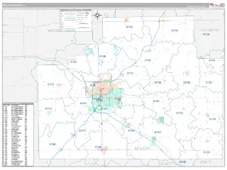 McLean County, IL Classic style ZIP Code wall map