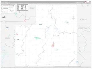 Stark County, IL Classic style ZIP Code wall map