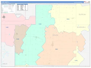 Stark County, IL ColorCast style ZIP Code wall map