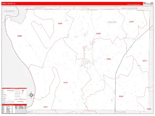 Union County, IL RedLine style ZIP Code wall map