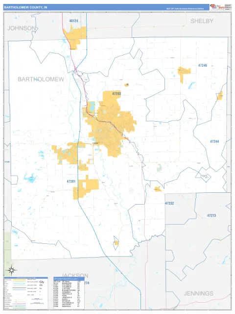 Bartholomew County, IN map