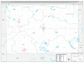 Lagrange County, IN Classic style ZIP Code wall map