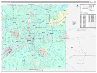 Marion County, IN Classic style ZIP Code wall map