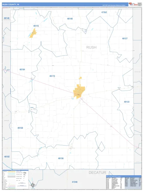 Rush County, IN map